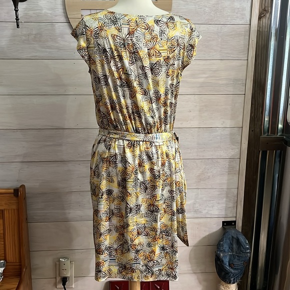 The Limited Yellow and Black Butterfly Midi Dress M - Picture 3 of 5